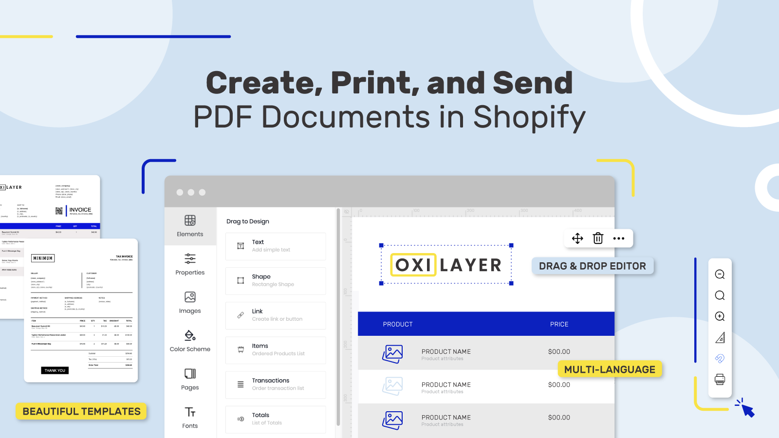 Oxilayer PDF Invoice Generator - Order Printer - Invoices for Shopify